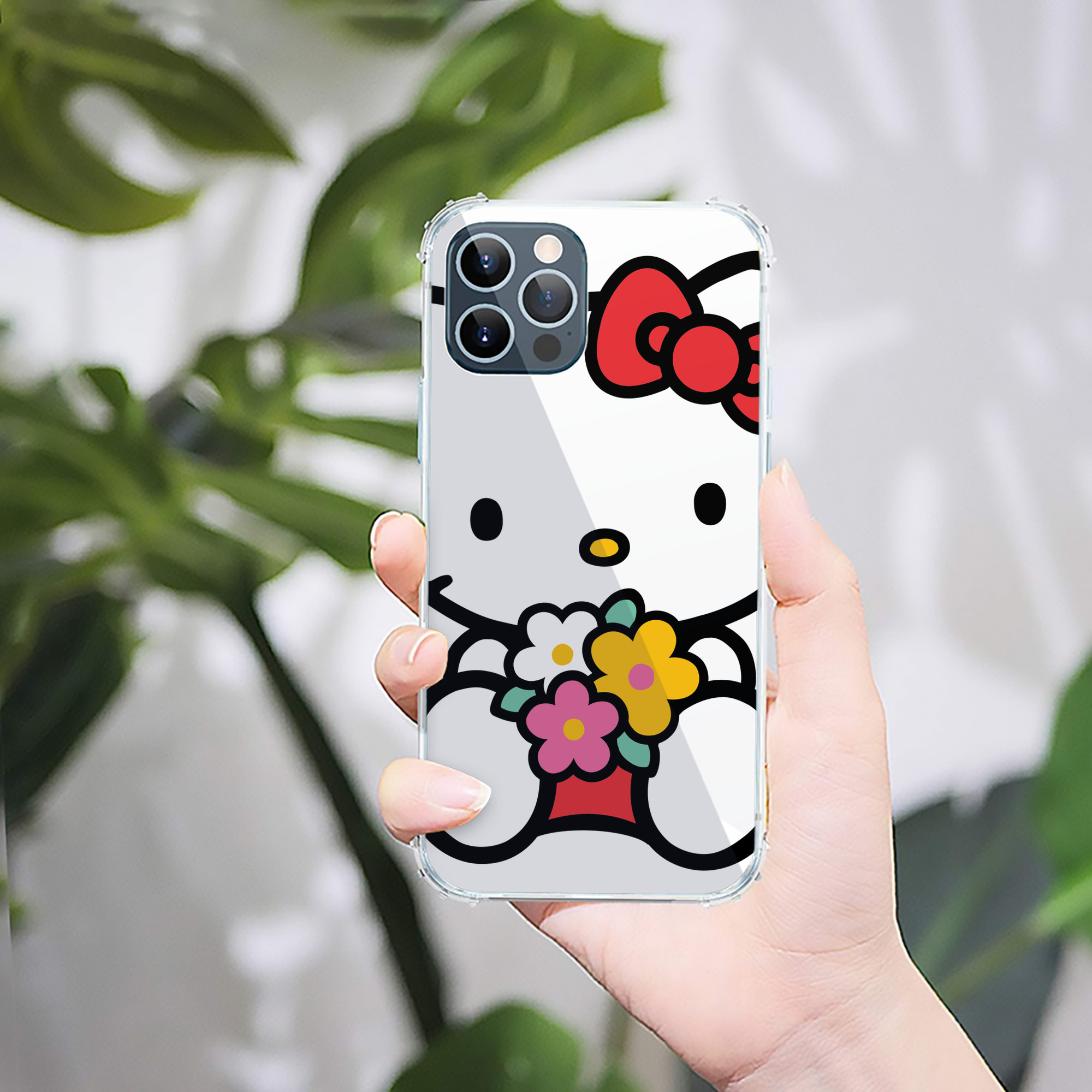 （画像用） Hello Kitty ハローキティ 【iPhone 12シリーズ対応】透明スマホケース（クリアソフトケース）